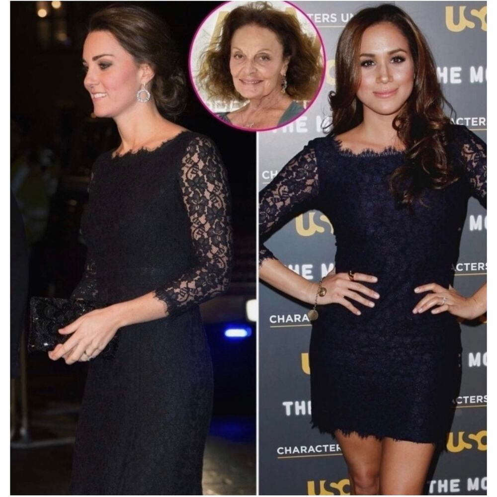 DVF Zarita Lace Dress 4 Black Stretch‎ Sheath Scalloped Sleeve Classic Glam LBD